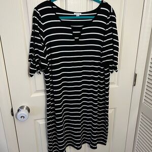 Westport Black and White Striped Dress